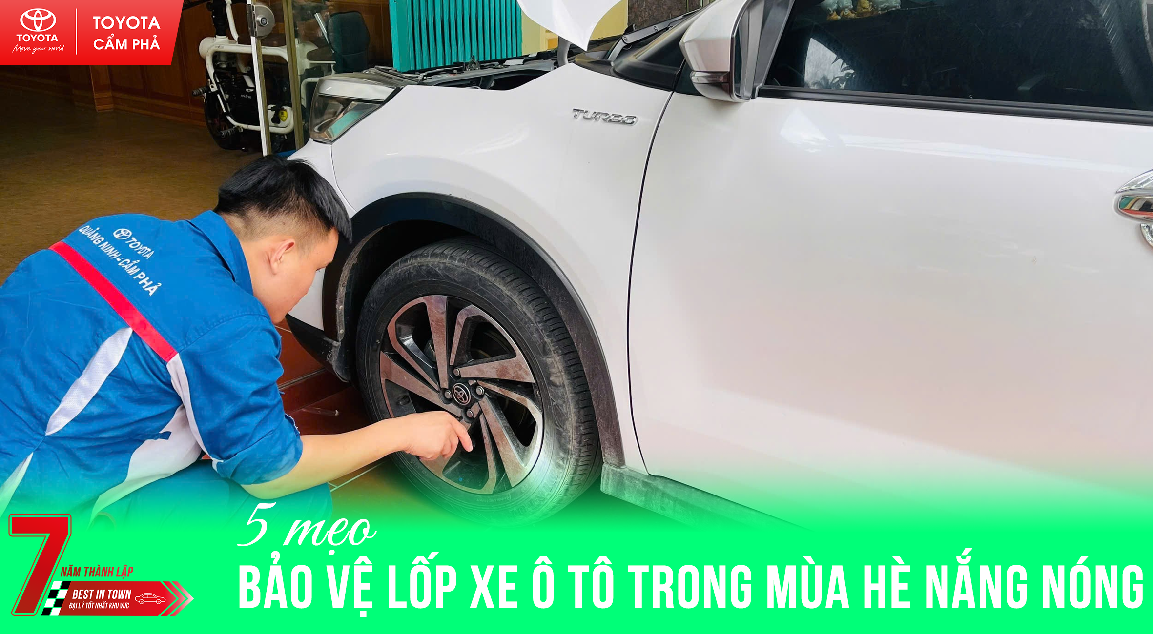 🚗☀️ 5 MẸO HAY BẢO VỆ LỐP XE TRONG MÙA HÈ NẮNG NÓNG CÙNG TOYOTA CẨM PHẢ! ☀️🚗