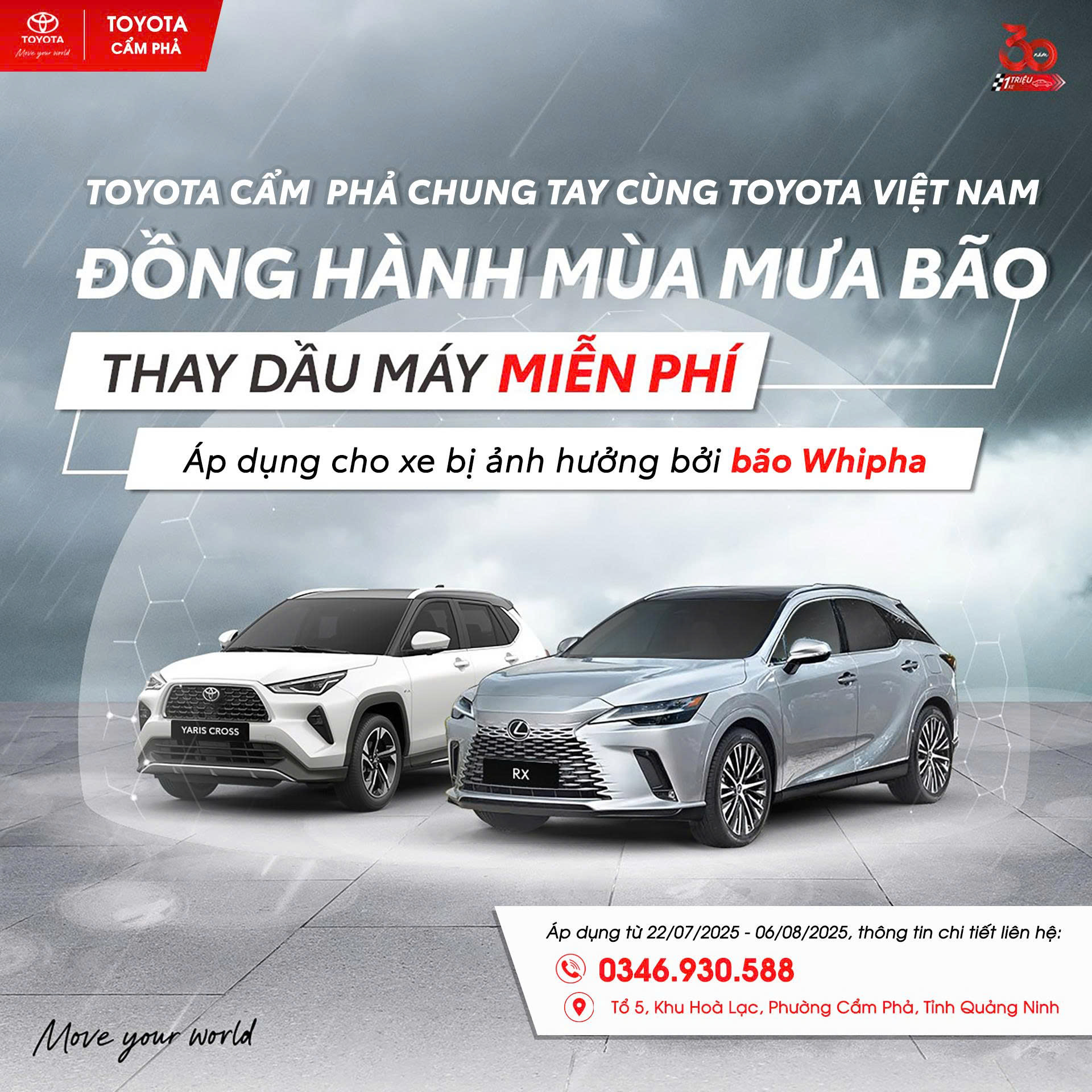 TOYOTA CẨM PHẢ ĐỒNG HÀNH CÙNG TOYOTA VIỆT NAM MÙA MƯA BÃO